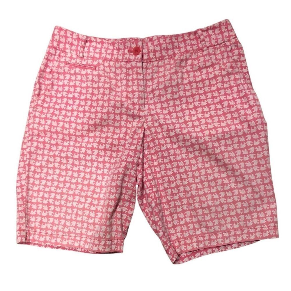 Aquatic pattern Talbots Shorts Pink with White Angel Fish Pattern Size 8P
